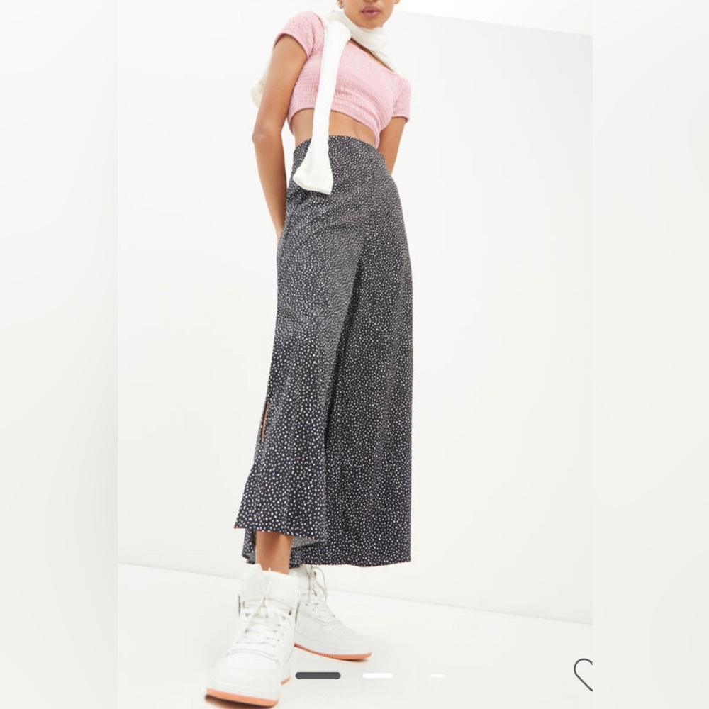 Seven Seven Sz 6 White Sports Culotte Pants High Rise Fitted Waist Wide Leg